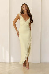 Solenne Lace Midi Dress Yellow