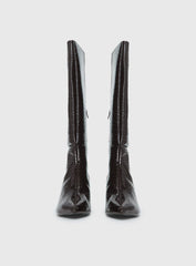 Therapy Dove Knee High Boots Chocolate Croc