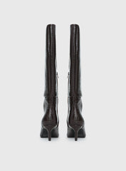 Therapy Dove Knee High Boots Chocolate Croc