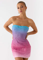Step Closer Sequin Knit Mini Dress Pink