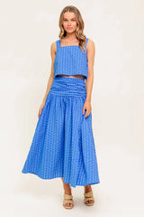 Urban Affair Top Skirt Set Blue