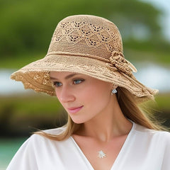 Women’S Wide-Brim Sun Hat – Foldable Elegance With Uv Protection