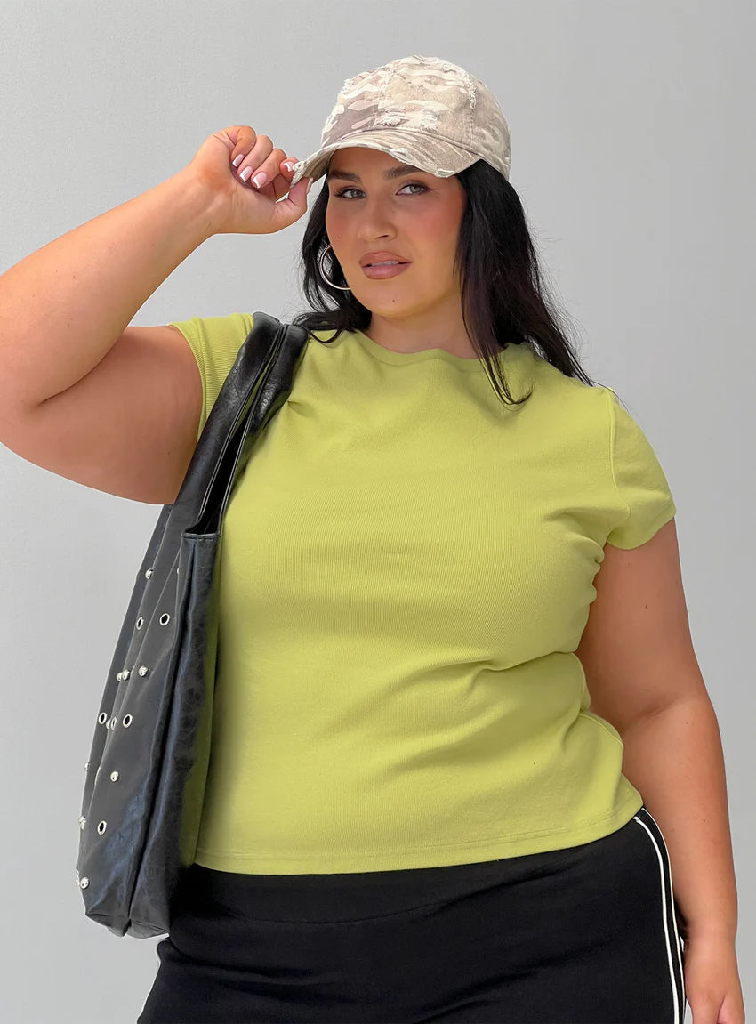 Baseline Longline Rib Top Green Curve