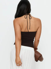Manika Bead Detail Top Chocolate