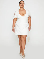 Florie Corset Mini Dress White Curve