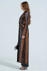 More Life Cutout Faux Leather Trench