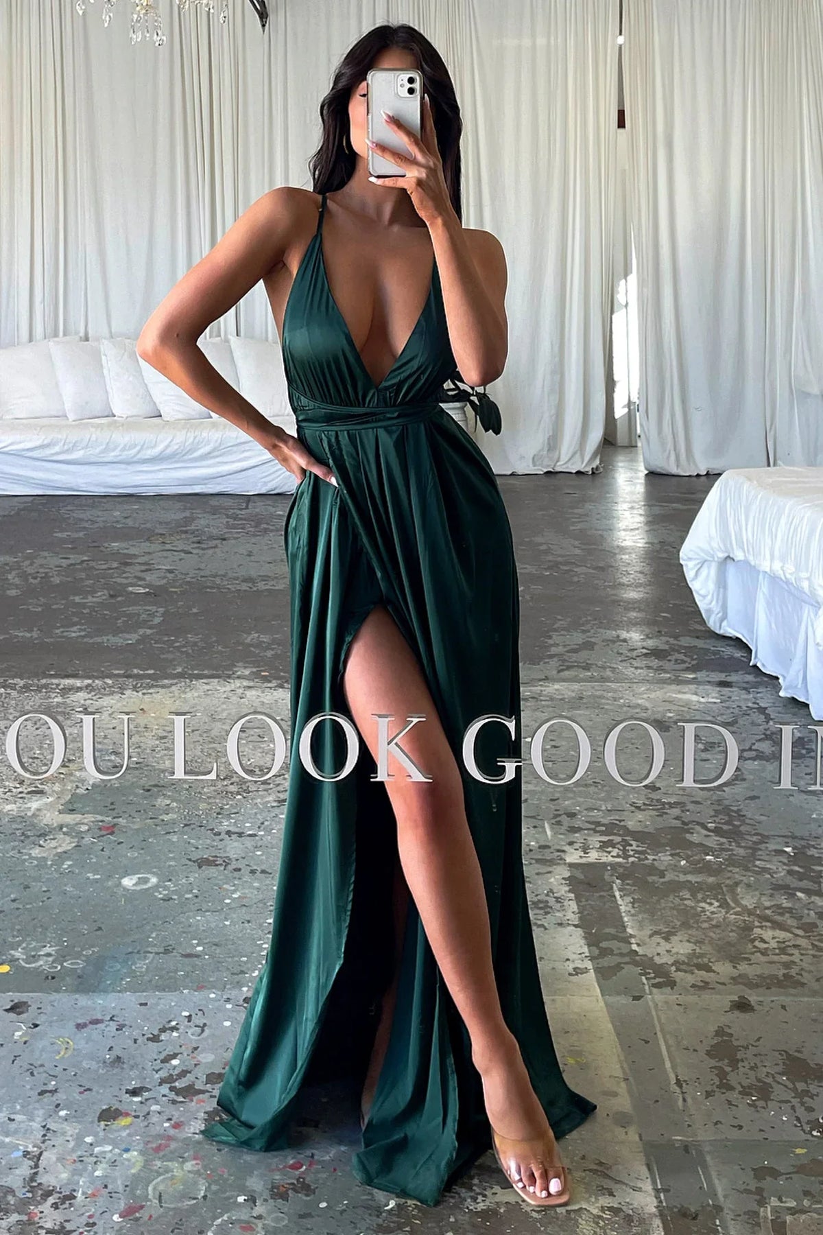 Scarlett Dress - Emerald Green