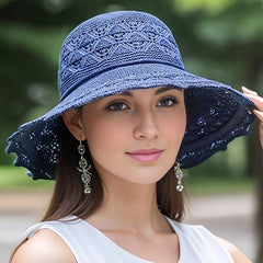 Women’S Wide-Brim Sun Hat – Foldable Elegance With Uv Protection