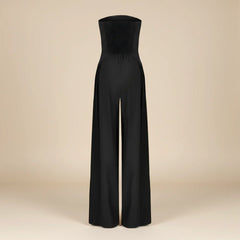 Women’S Strapless Wide-Leg Jumpsuit – Structured Bodice With Elegant Flowing Silhouette