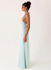 Samaria Halter Maxi Dress Blue