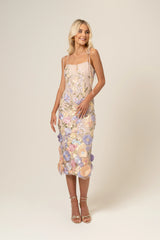 Valerie Embroidered Floral Midi Dress