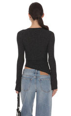 Shimmer Asymmetrical Top In Black