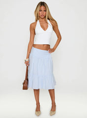 Cascades Low Rise Midi Skirt Blue / White Stripe