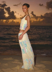 Erinah Sequin Maxi Skirt Yellow