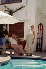 Miya Collared Midi Dress In Natural Final Sale