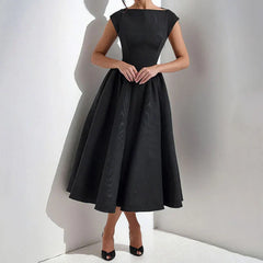 Elegant Pleated Midi Dress For Women