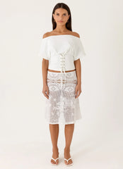 Yanna Midi Skirt White