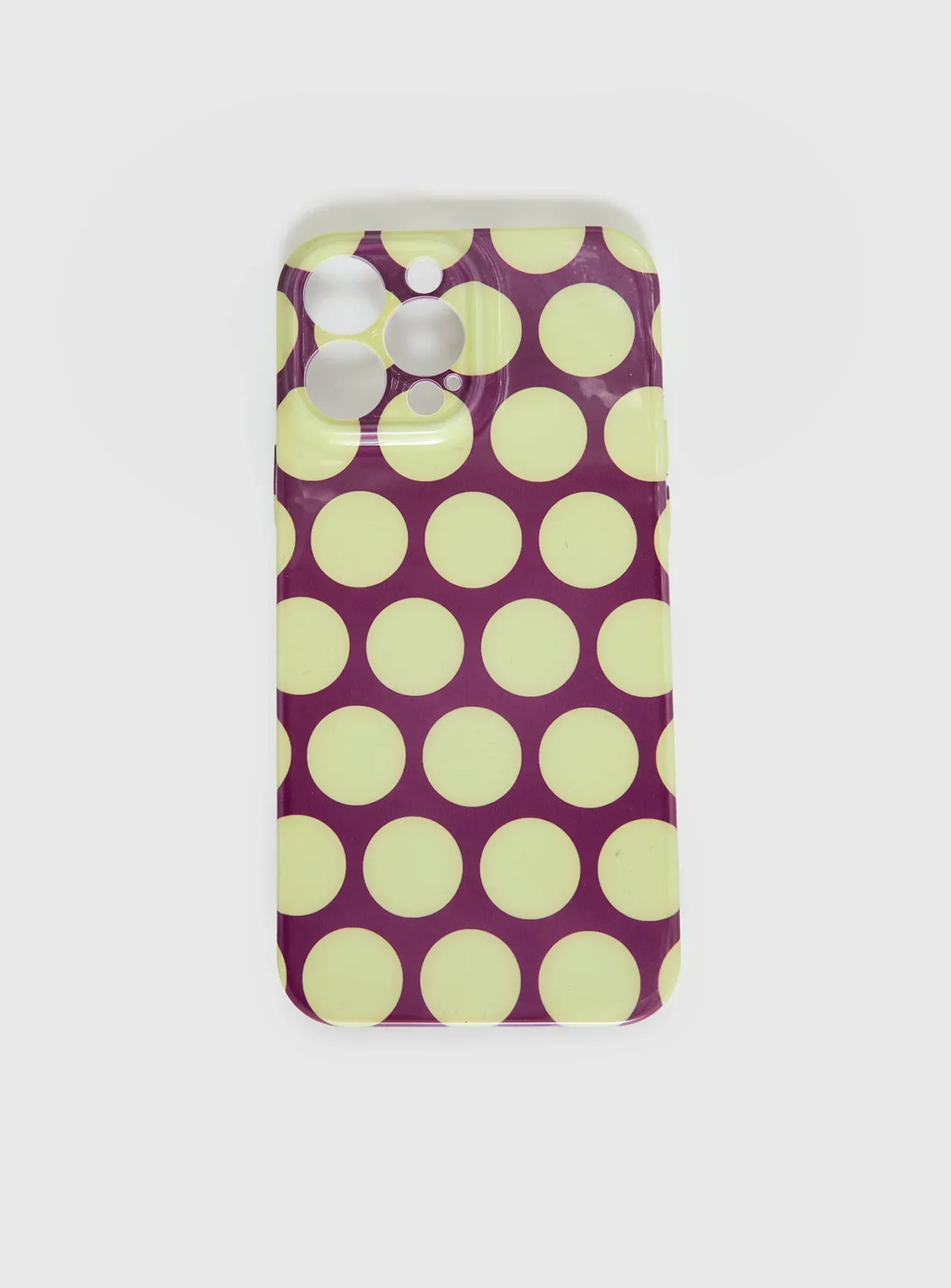 Evyna iPhone Case Yellow / Plum Polka Dot
