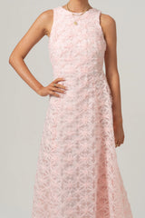 Angelina Soft Pink Midi Dress With Back Tie