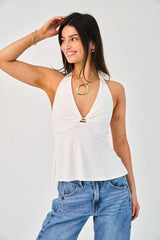 Downtown Top In White
