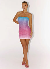 Step Closer Sequin Knit Mini Dress Pink