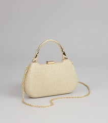Evening Spark Glitter Mesh Clutch