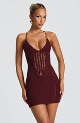 Xanthe Mini Dress - Cherry Lacquer